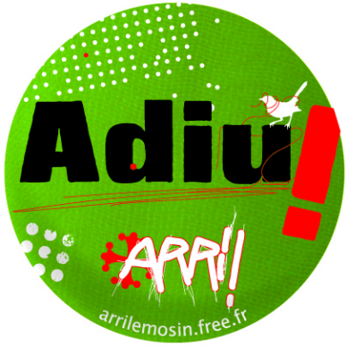 Badge "Adiu !" vert