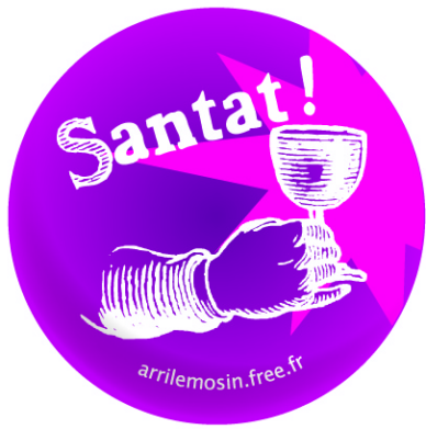 Badge "Santat !" rose