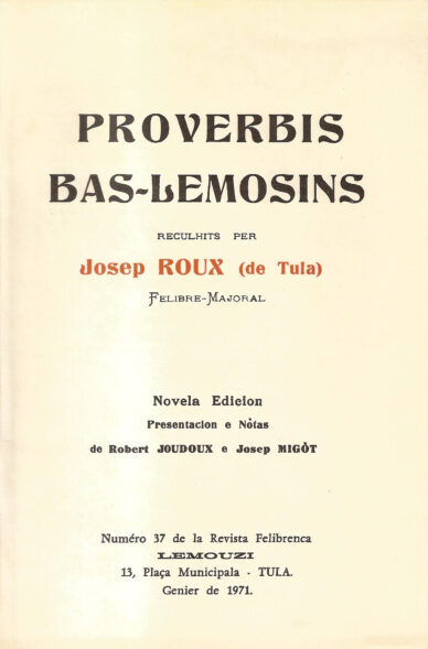 Proverbis bas-lemosins / Lemouzi N°37