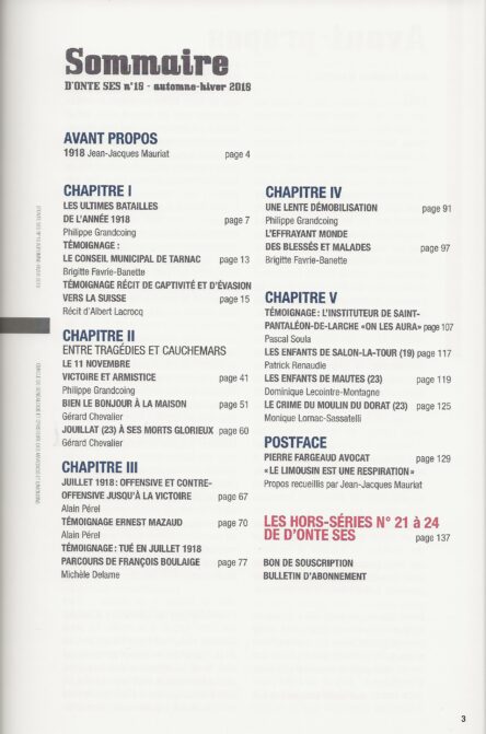 D'onte ses ? - D'où es-tu ? N° 18 : Mémoires de guerre des Limousins 1918 - Image 2