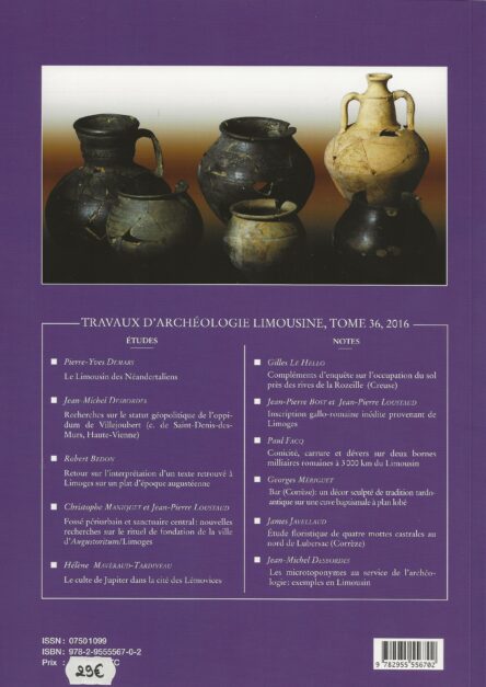 Travaux d'archéologie limousine Tome 36 – Image 2