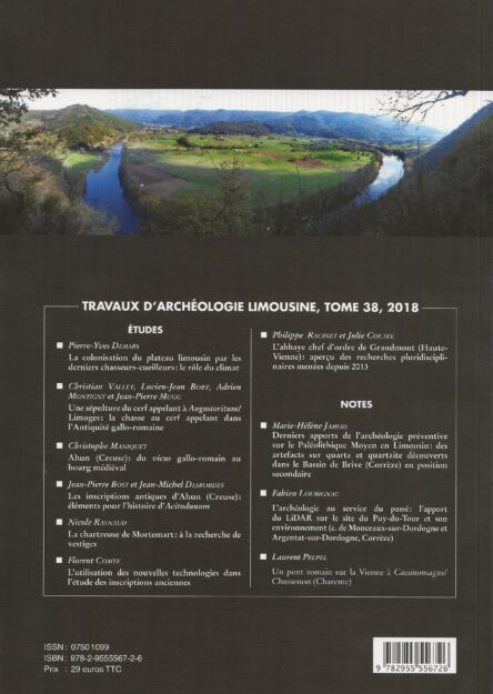 Travaux d'archéologie limousine Tome 38 – Image 2