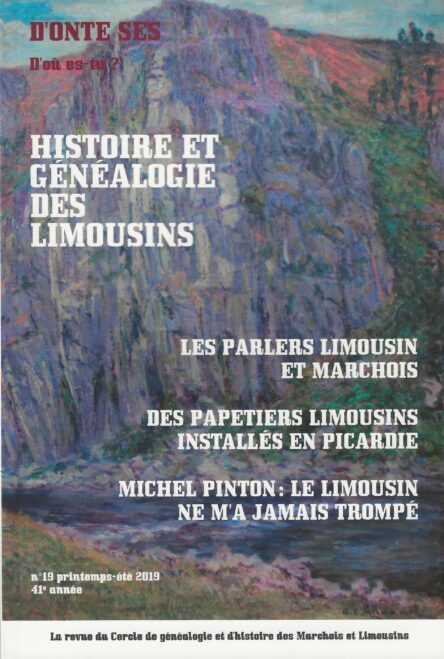 D'onte ses ? - D'où es-tu ? N° 19 : Histoire et généalogie des Limousins
