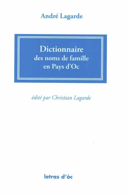 Dictionnaire des noms de famille en Pays d'Oc