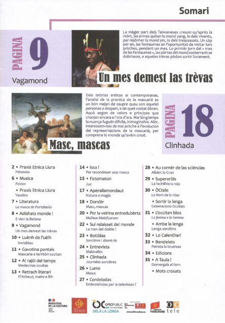 Lo Diari : La cultura, en occitan #82 – Masc, mascas – Image 2