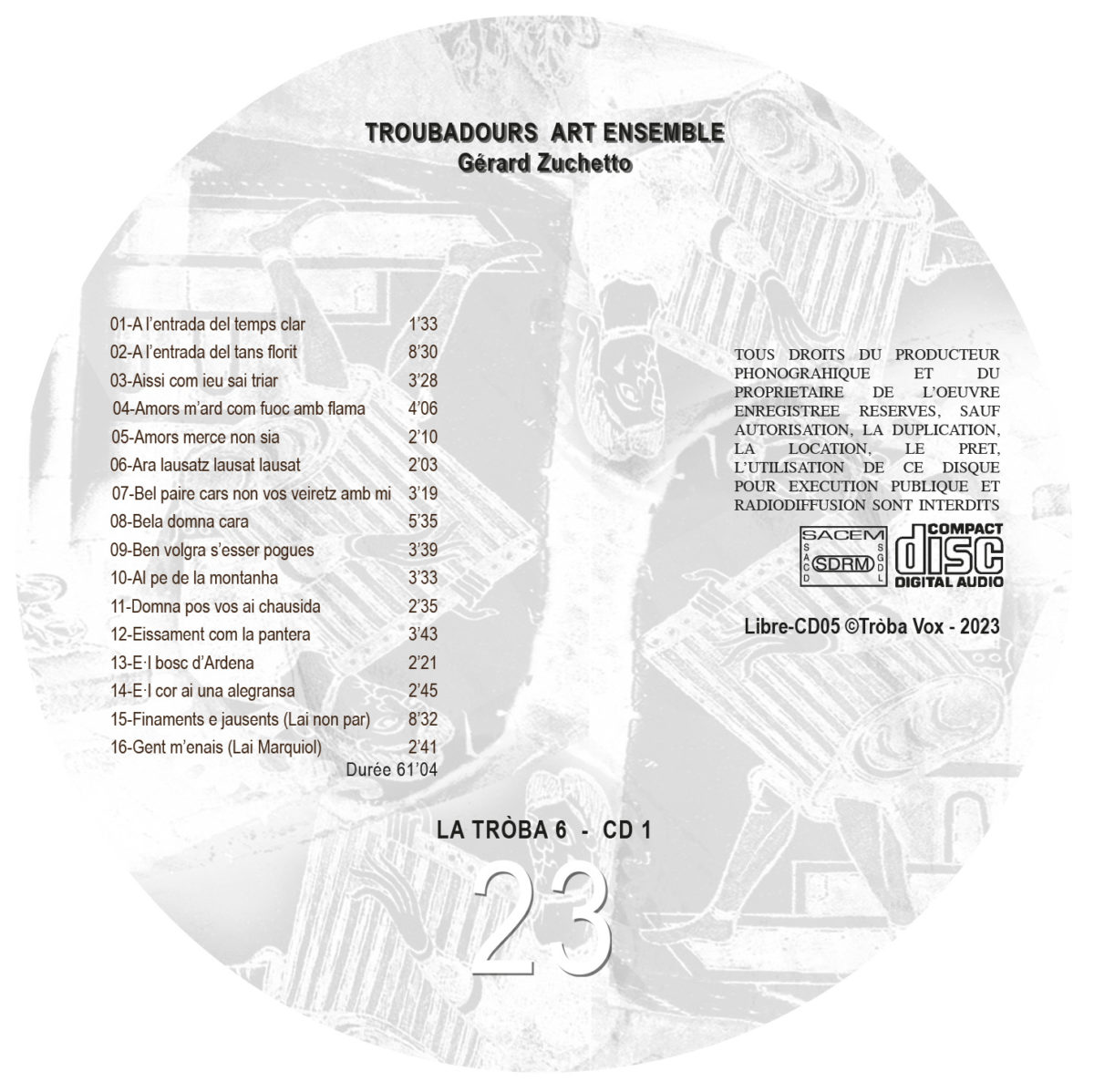La Tròba : Anthologie chantée des troubadours XIIe - XIIIe siècles. Vol. 6 Anonimes (libre + 2 CD) - Image 2